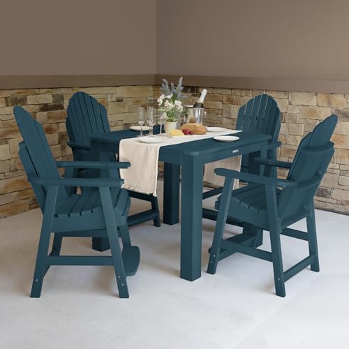 Image of Highwood 5 Piece Hamilton Square Counter Height Dining Set, Nantucket Blue