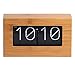 Produktbild Bamboo Flip Clock, HauptDécor Tischuhr, Modern Mini Uhr, Retro Auto Flip Down Uhr, Digitaluhren für Wohnzimmer Dekor Batteriebetrieben,Schwarz