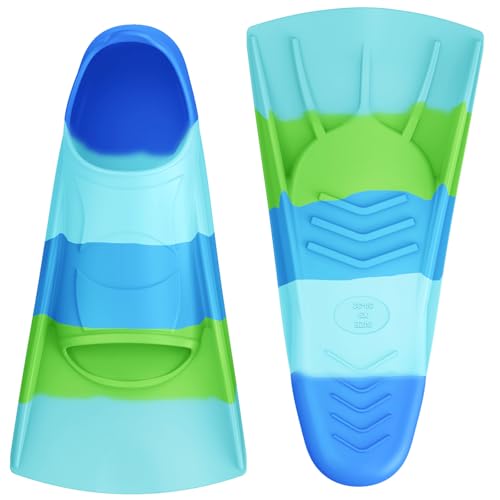 QcoQce Kids Silicone Short Swim Fins for Diving