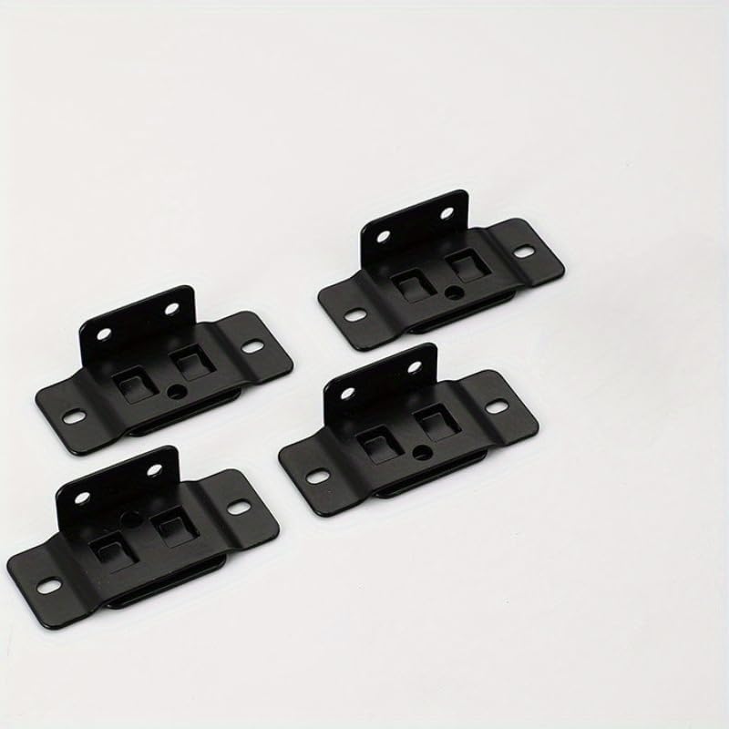 4 Sets Fixed Fasteners 2-in-1 Insertion Furniture Laminate L-Shaped 90-Degree Connectors Home Decoration DIY Tool Accessories (Black)