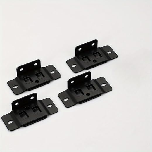 4 Sets Fixed Fasteners 2-in-1 Insertion Furniture Laminate L-Shaped 90-Degree Connectors Home Decoration DIY Tool Accessories (Black)