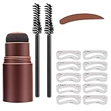 CkFyahp Augenbrauen Stempel Formungsset mit 10 Stück Augenbrauen-Schablonen-Kit, wasserdichter Ein-Schritt Augenbrauen Definierer Haaransatz für Frauen Mädchen Anfänger Make-up-Tool (Dunkelbraun)