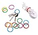 ninahouse Box Packed 1 inch Plastic Loose- Leaf Rings Multi-Color Binder Rings .Flexible Plastic Book Rings for Scrapbook Notebook Keychain （Packed 100piece/5colors）