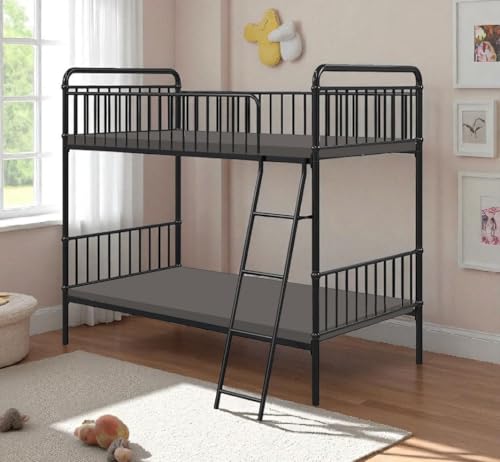 Image of APRODZ Marks Twin Bunk Bed (Foam Mattress-Metal - Black Powder Coated)