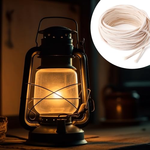 Ajcotahm 10m Docht für öllampen,Ersatzdocht Kerzendocht für öllampendocht Lampendocht Rund Baumwolldochte öllampendocht zum Petroleumlampe Kerzen DIY Handgefertigte Kerzenherstellung