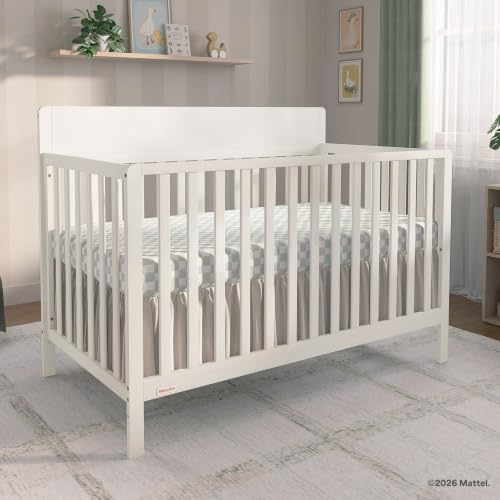 Fisher-Price Meadowbrook 4-in-1 Convertible Full Size Baby Crib, Wooden Nursery Furniture, Converts to Toddler Bed with Guardrail, Daybed & Full-Size Bed, Greenguard Gold, BSA Certified, Cannoli Cream - image 8
