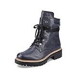 Rieker Damen Biker Boots 72621, Frauen Stiefeletten,Booties,halbstiefel,Kurzstiefel,uebergangsschuhe,flach,Woman,blau (14),39 EU / 6 UK