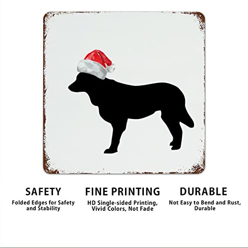 Panneau en métal Labrador de Noël, décoration murale rustique maison 38cm - 3