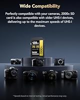 Lexar Professional 2000x SD Karte 128GB, SDXC UHS-II Speicherkarte ohne Lesegerät, Bis Zu 300MB/s Lesen, Class 10, U3, V90 SD Speicherkarte für DSLR, Videokameras in Kinoqualität (LSD2000128G-BNNAG) – Ansicht 7