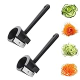 Piegacarote e pelapatate, taglierino a spirale per verdure a radice, strumento per guarnire carote, cetrioli, ravanelli, patate dolci, nero (2)