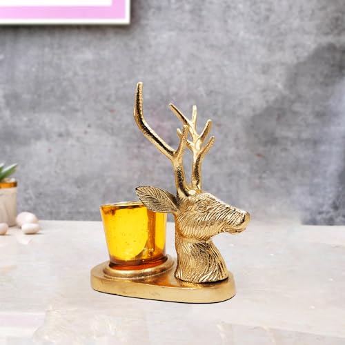 Image of CraftVatika Deer Tealight Candles Holder for Home Decor Showpiece Aluminum Candle Holder for Decorative Items for Home Living Room & Table Decoration Items