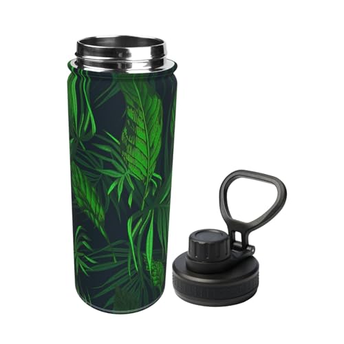 Bouteille d'eau verte randonnée camping sport acier inoxydable - 3