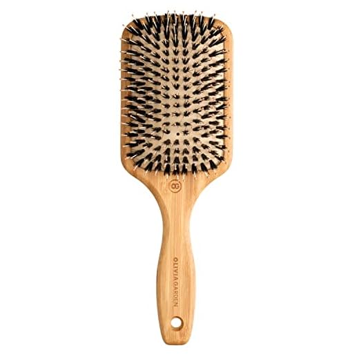 Olivia Garden Bamboo Touch Brush – Eco-Verantwoorde Ontwarrende Borstel in Bamboe, Zwijn en Nylon Borstelharen - Maat L