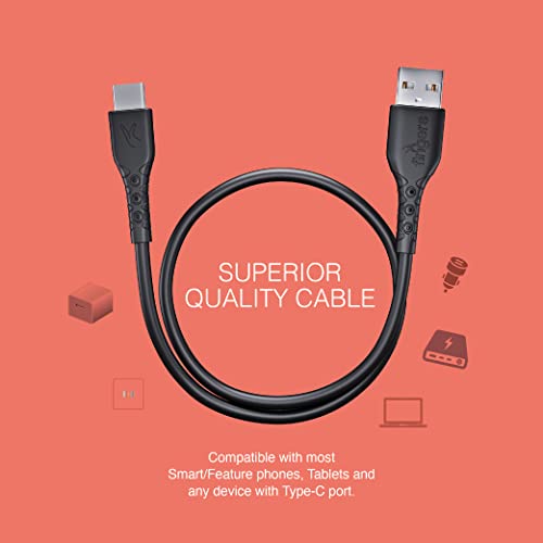 Image of FINGERS FMC-TypeC-09, Sturdy Type-C USB Cable, Fast Charging (Supports up to 3.0 A-Max), 480mbps Data Transmission, 1m Length - Black