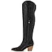 RONILURN Women Rhinestone Over the Knee Cowboy Boots, Sparkly Bling Cowgirl Boots Western Thigh High Boots Pull-On Side Zippers Chunky Heel Pointed Toe Size5-12 For Fashion&Daily
