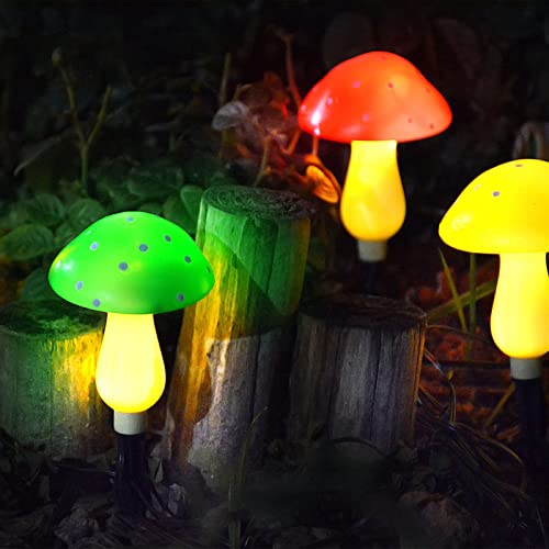6 Mushroom Colourful Solar Lights