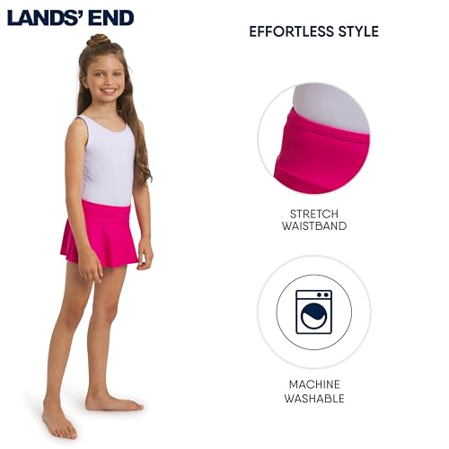 Image of Lands' End Girls' Swim UPF 50+ Stretch Waist Attached Bikini Bottom Swim Skirt