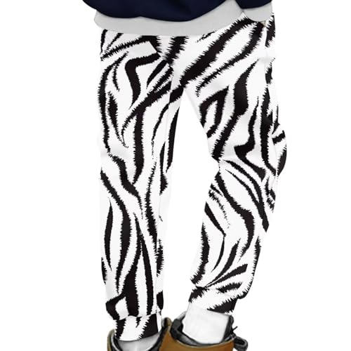 Cozeyat Zebra Pattern Boys Sweatpants Size 6 7 Kids Youth Soft Lightweight Joggers Athletic Pants with Pockets Teens Fashion Spring Fall Outfits Students Running Ball Games Jogging Clothes
