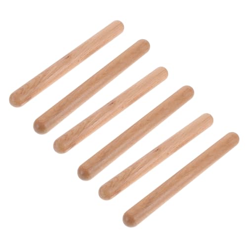 ifundom 3Pairs Solid Hardwood Claves Rhythm Sticks for Beginners Natural Percussion Instrument for Developing Rhythm Skills Present for Music Education
