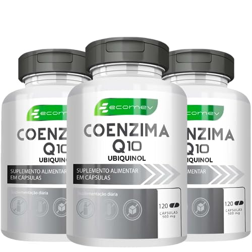 3Un Coenzima Q10 Ubiquinol 100% Puro 500mg Maxima Absorção 360Cáps Ecomev