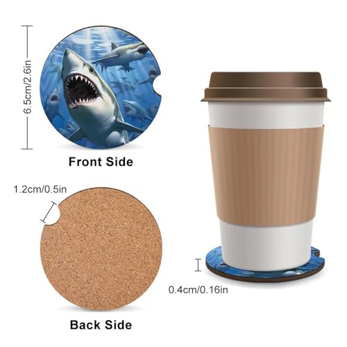 Posavasos universales para autos con diseño Sharks Sea miniatura 2