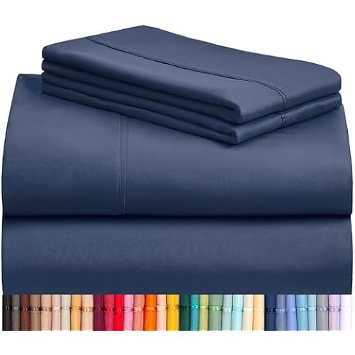 Cal King Size Sheets Set, Cooling & Soft Deep Pocket Bed Sheets, 4PC