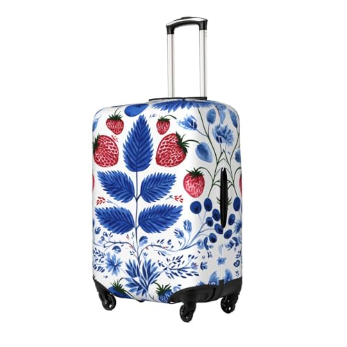 Strawberry And Blueberry Elastic Travel Luggage Cover, Washable Spandex Suitcase Protector, Anti-Scratch Fits 18-32 Inch2