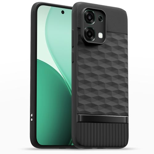 Image of Pikkme Back Cover for Oppo F31 5G / Oppo F33 5G Camera Protection 3D Hexa Cube Design Silicone Protective Bumper Case (Black)