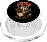 Photo Gallery grafica divertente con gatto e scritta "i need more coffee" popsockets popgrip per magsafe Photo Gallery grafica divertente con gatto e scritta "i need more coffee" popsockets popgrip per magsafe