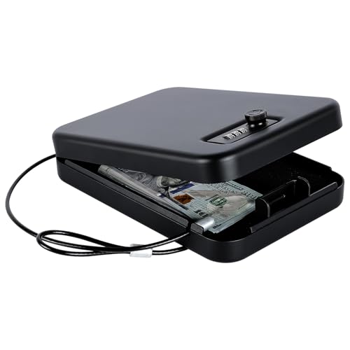 Dalmbox Compact Portable Handgun Pistol Gun Safe Lock Box for Car &…