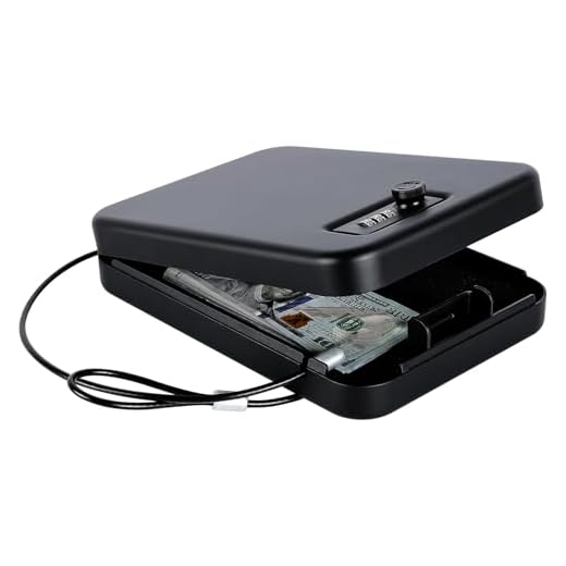 Dalmbox Car Gun Safe for Pistols, Gun Lock Box with Combination Lock, Handgun Safe for Nightstand, Portable Travel Pistol Safe for Car, Home, Truck (9.4"X 6.4" X 1.8")