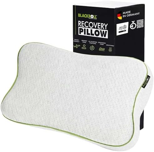 BLACKROLL® Recovery Pillow (50 x 30 cm), Kopfkissen für erholsamen Schlaf, ergonomisches Kissen mit Travel Bag für Reisen, Nackenkissen aus Viscose Memory Schaum, Made in Germany
