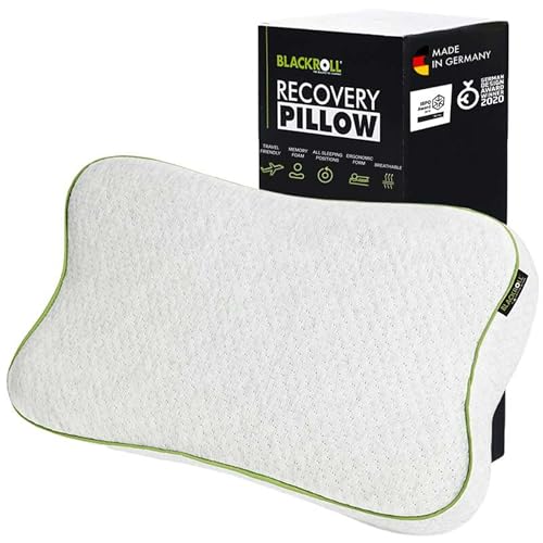Blackroll Recovery Pillow Poduszka Ortopedyczna HWS Podpierająca Kark, Pianka Wiskozowa, Jasnoszara, 50 x 30 x 11 cm