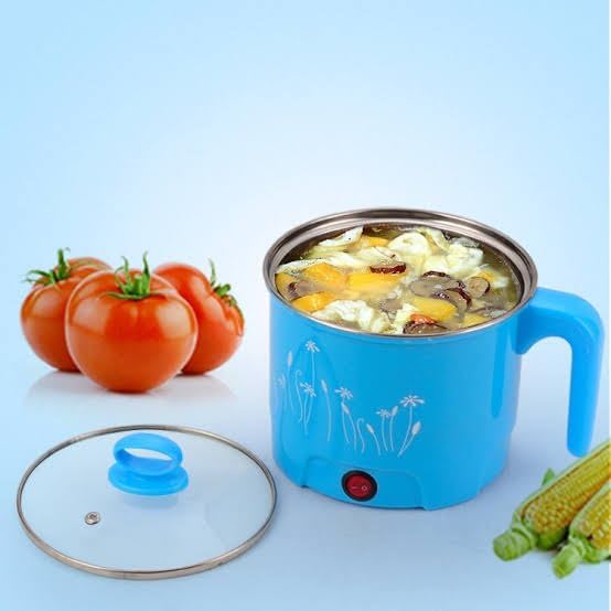 Image of Electric Mini Cooking Pot with Glass Lid & Handle, Multi-Purpose Portable Electric Kettle for Boiling Noodles Soup Milk Tea Eggs, Compact Travel Hot Pot for Home Hostel Office Use