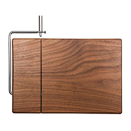 Calayu Cortador de queso de alambre con tabla de madera antideslizante, cuchillo de queso de acero inoxidable