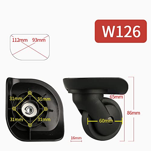 Luggage Wheels,Universal Luggage Casters,1 Pair Luggage Wheel Replacement Spare Spinner Caster for Suitcase Wheel Repair (W126)3