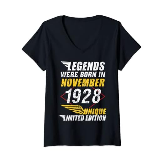 Mujer Cumpleaños Noviembre 1928 Edición Limitada Regalo Vintage Camiseta Cuello V