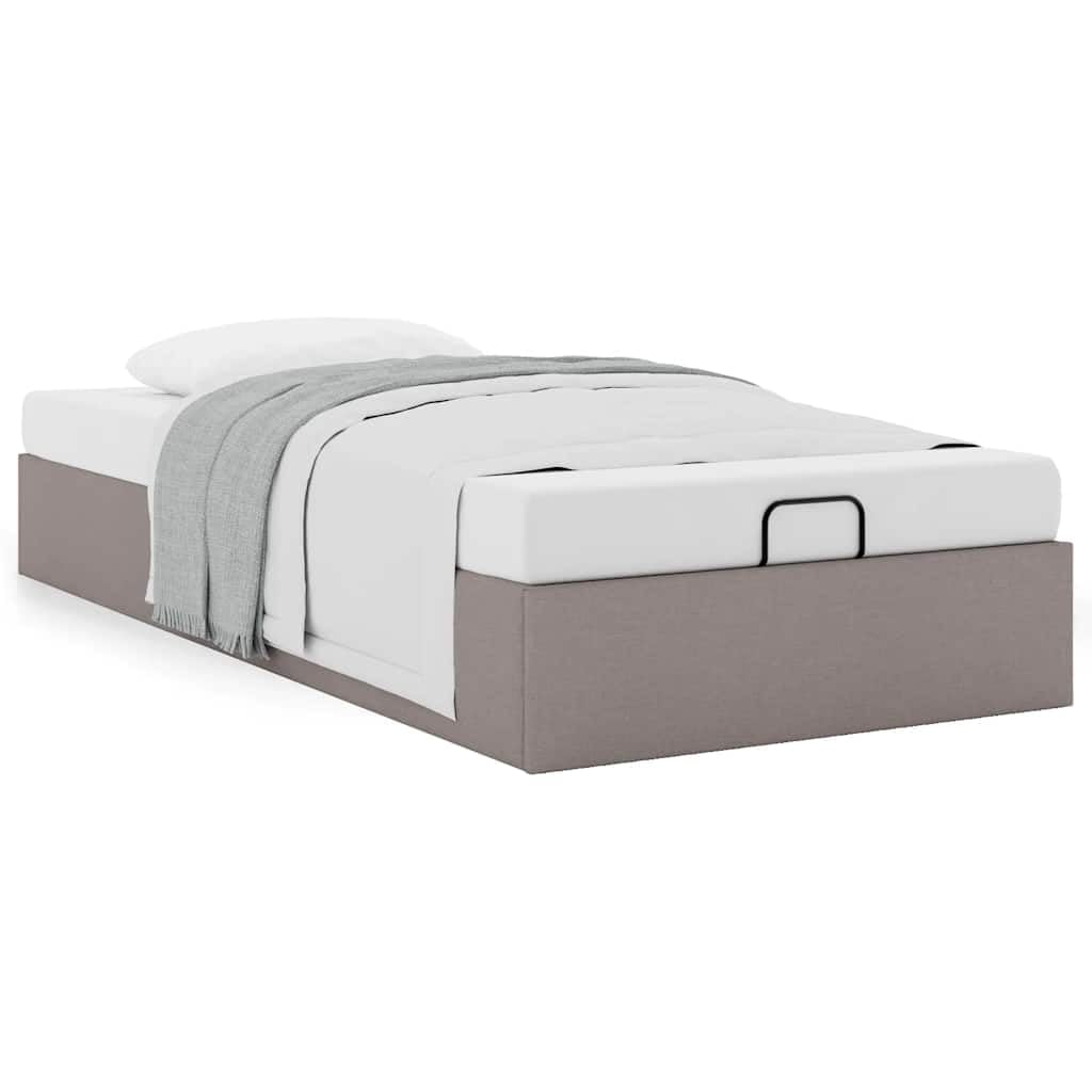 Ottomanbett Taupe Stoff 90 x 200 cm