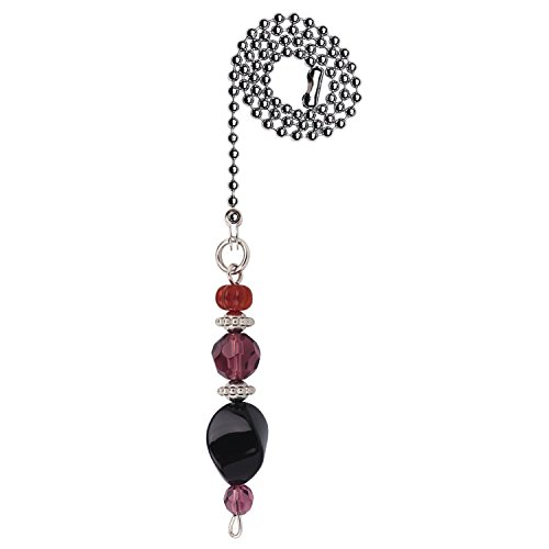 Image of Westinghouse 7729400 Burgundy and Orange Beads Pull Chain, Chrome
