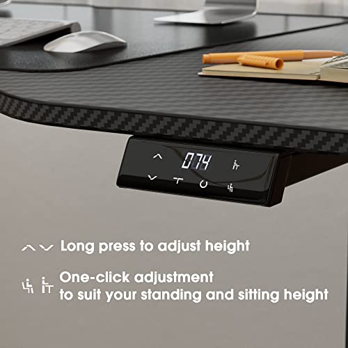 Shahoo Electric Height Adjustable 63 X 30 Inches Standing Desk Computer Workstation Home Office & Study Student Writing Table, Black #TOP4