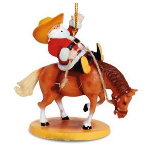 Cape Shore Western Santa Riding Broncing Rodeo Horse Christmas Holiday Ornament