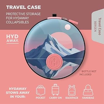 HYDAWAY Hydration Travel Pack - 25oz Collapsible Water Bottle with Flip-Top Lid and Protective Travel Case - BPA-Free, Leak-Resistant, Reusable Bottle for Traveling, Hiking, and Daily Use