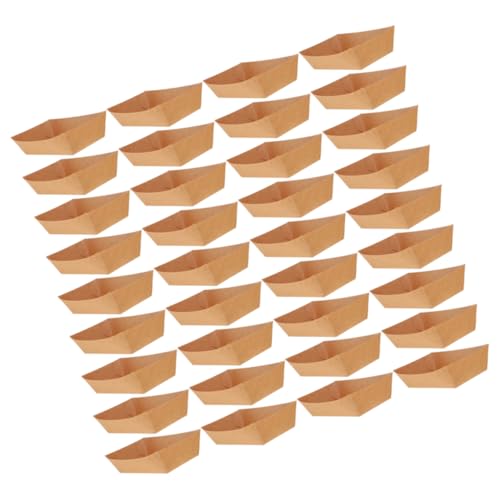 OSOLADY 200pcs Paper Boat Box Hot Dogs Paper Food Containers Greaseproof Papers Boats Take Out Food Container Bbq Food Tray Hot Dog Trays Paper Food Boat Food Plates for Party Light Brown