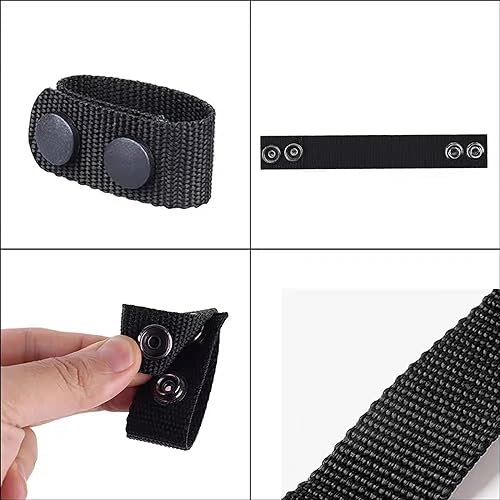 WUDQIJI Nylon Duty Belt Keeper 6 Stück Duty Belt Keeper Gürtelhalter Gürtelschlaufen Nylon Snap Belt Keeper mit doppelten Druckknöpfen für Outdoor Sports Camping Police(Schwarz)