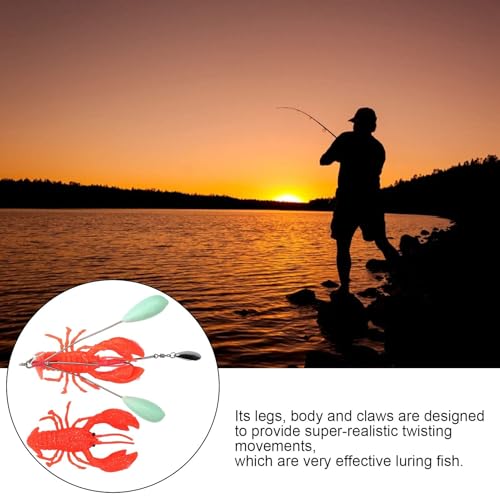 Esca Per Esche Artificiali Per Aragoste Simulazione Grande Forma Di Aragosta Accessori Per Pesca A Traina D'altura(Rosso) - 7
