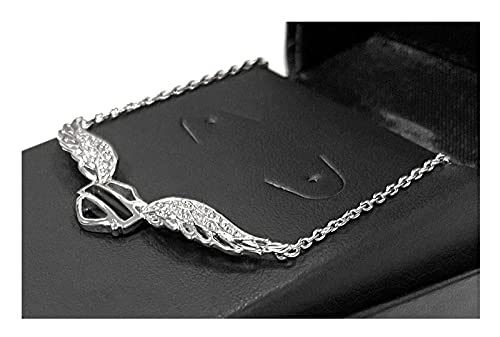 Harley-Davidson Womens Necklace, Bar & Shield Crystal Winged, Silver HDN02882