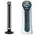 Rowenta VU6670F0 Ventilateur Colonne sur Pied Eole Infinite Électronique avec Télécommande 4 Vitesses 40W & Eole Compact Ventilateur colonne, Ajustement de la vitesse à la température, Arrêt auto