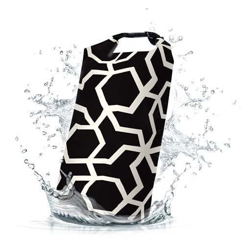 Waterproof-Dry-BagRoll-Top-Black-Modern-Abstract-Geometric-Print-Waterproof-Backpack-5L10L20L-Floating-and-Lightweight-Bags-for-Kayaking-Boating-Fishing-Swimming-and-Camping