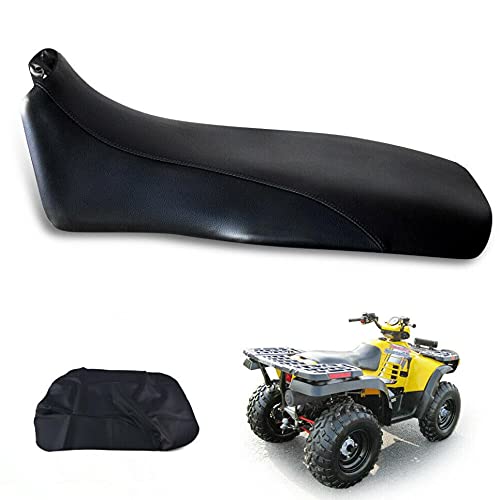 CHEDA Seat Cover Compatible with 1996 1997 1998 1999 2000 2001 2002 2003 2004 Polaris Sportsman 400 500 600 700 Waterproof Leather w/o Console Lid (Black)