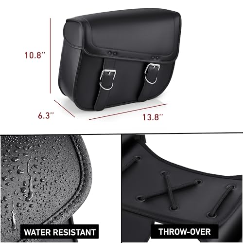 Nomad – Alforjes de couro para motociclistas, grandes, com ajuste rápido e fácil, bolsas laterais pa